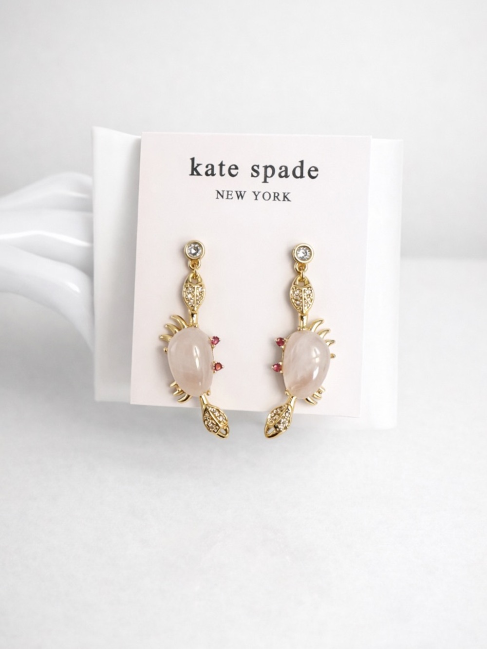 Kate Spade New York Sea Star Crab Statement Dangle Earrings Stone & Pave NWT - Picture 3 of 6